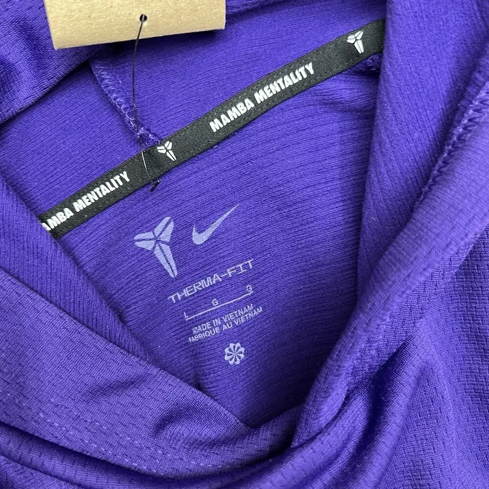 Nike Kobe Hoodie Sz Large Big Kids Court Purple Gold Therma Fit Pullover $52